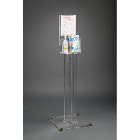Poltex Inc Respiratory Hygiene Station Poltex® Clear PETG / Acrylic Manual 2 Compartment Floor Stand - Each - RESPH-S-EA