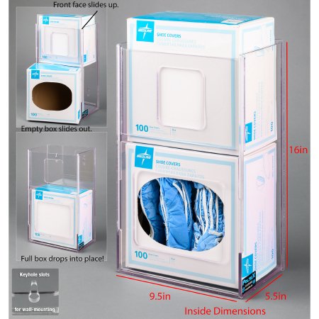 Poltex Inc Shoe Cover Holder Poltex Magnet Mount 2-Boxes of Shoe Covers Clear 16 X 5-1/2 X 9-1/2 Inch PETG - Each - SHOECOV2VM-W-EA