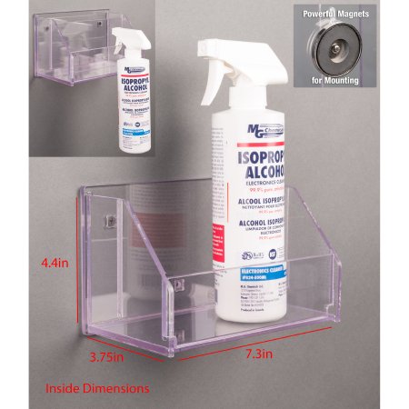Poltex Inc Spray Bottle Holder Poltex® Clear PETG Manual 1 Spray Bottle Magnet Mount - Each - SPRAYBTL-M-EA