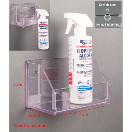 Poltex Inc Spray Bottle Holder Poltex® Clear PETG Manual 1 Spray Bottle Wall Mount - Each - SPRAYBTL-W-EA
