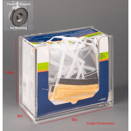 Poltex Inc Surgical Shield Mask Dispenser Poltex Magnet Mount 1 Box of Surgical Shield Masks Clear 9 X 7-3/4 X 4 Inch Acrylic - Each - SURGMSK-M-EA