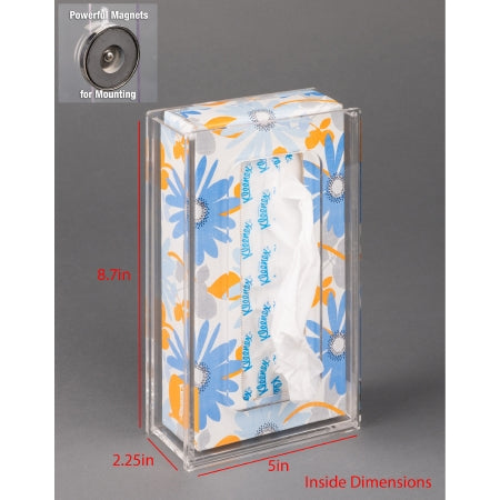 Poltex Inc Tissue Box Holder Poltex® Clear PETG Manual One Tissue Box Magnet Mount - Each - TISSUE2.2-M-EA