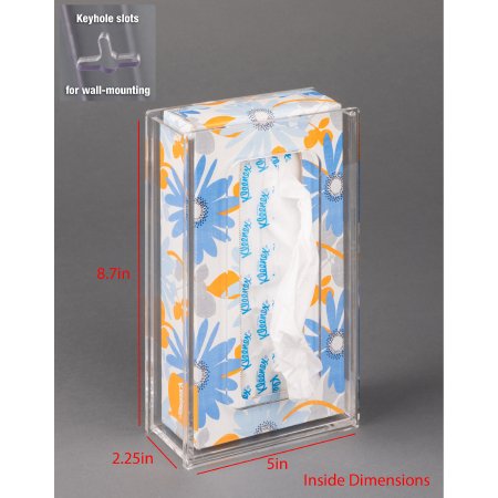 Poltex Inc Tissue Box Holder Poltex® Clear PETG One Tissue Box Wall Mount - Each - TISSUE2.2-W-EA