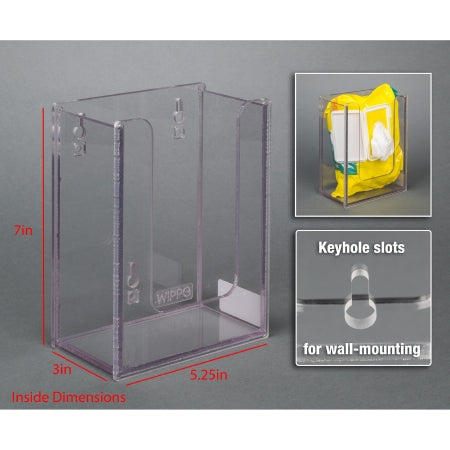 Poltex Inc Wipe Bag Holder Poltex® Clear PETG Manual One Package Wipes Wall Mount - Each - WIPPG-W-EA