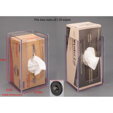 Poltex Inc Wipe Holder Poltex® Clear PETG Wypall Wipes Magnet Mount - Each - WYPL10-M-EA
