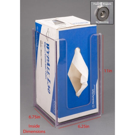 Poltex Inc Wipe Holder Poltex® Clear PETG Wypall L30 Wipes Magnet Mount - Each - WYPL30-M-EA
