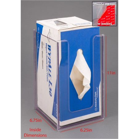 Poltex Inc Wipe Holder Poltex® Clear PETG Manual Wypall L30 Wipes VHB Tape Mount - Each - WYPL30-T-EA