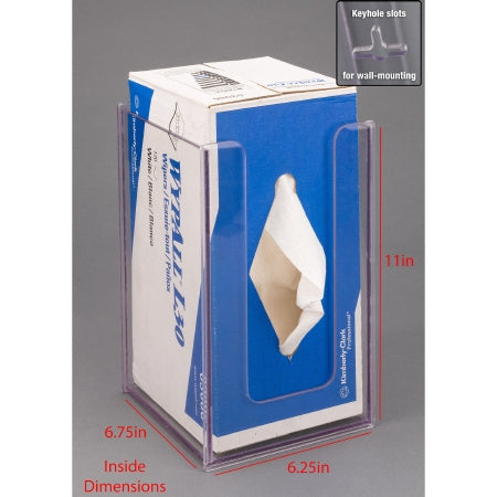 Poltex Inc Wipe Holder Poltex® Clear PETG Manual Wypall L30 Wipes Wall Mount - Each - WYPL30-W-EA