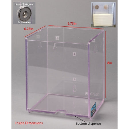Poltex Inc Wipe Dispenser Poltex® Clear PETG Manual Wypall L40 1/4 Fold Wipes Magnet Mount - Each - WYPL40BK-M-EA