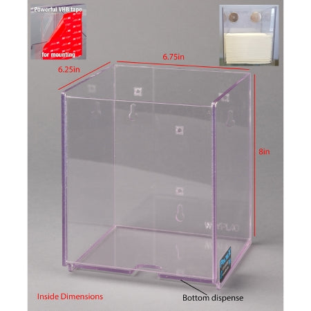 Poltex Inc Wipe Dispenser Poltex® Clear PETG Manual Wypall L40 1/4 Fold Wipes VHB Tape Mount - Each - WYPL40BK-T-EA