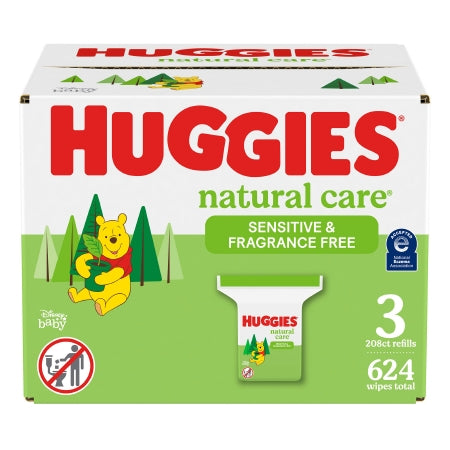 Kimberly Clark Baby Wipe Huggies® Natural Care® Soft Pack 99% Water Unscented 624 Count - Case of 1 - 53613-CS
