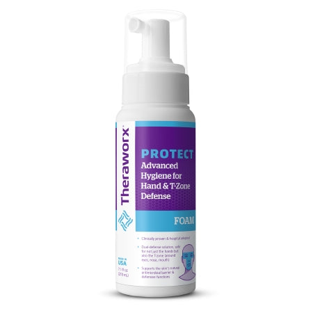 Avadim Rinse-Free Cleanser Theraworx® Protect Advanced Hygiene for Hand & T-Zone Defense Foaming 7.1 oz. Pump Bottle Orange Peel / Green Tea Scent - Case of 8 - 01C-121-1X8-CS