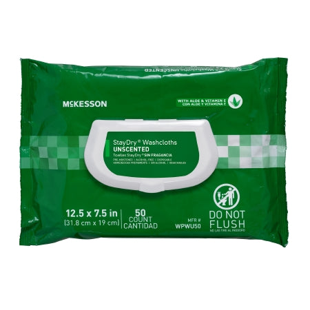 McKesson Personal Wipe StayDry® Soft Pack Aloe / Vitamin E Unscented 50 Count - Pack of 50 - WPWU50-PK