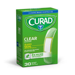 Medline Adhesive Strip Curad® 3/4 X 3 Inch Plastic Rectangle Clear Sterile - Case of 24 - CUR44010RB-CS