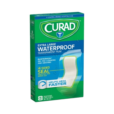 Medline Adhesive Strip Curad® 2.63 X 3.93 Inch Polyurethane / Film Rectangle Clear Sterile - Case of 24 - CUR5103-CS
