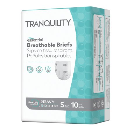 Principle Business Enterprises Unisex Adult Incontinence Brief Tranquility® Essential Small Disposable Heavy Absorbency - Case of 100 - 2744-CS