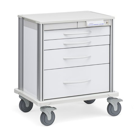 Solaire Medical Multifunctional Supply Cart Pace Series Aluminum Case White - Each - SP21W4-EA