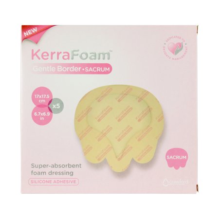 3M Systagenix/KCI Foam Dressing KerraFoam™ Gentle Border 6-7/10 X 6-9/10 Inch With Border Film Backing Silicone Adhesive Sacral Sterile - Case of 25 - CWL1023-CS