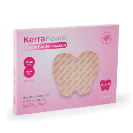 3M Systagenix/KCI Foam Dressing KerraFoam™ Gentle Border 9 X 10 Inch With Border Film Backing Silicone Adhesive Sacral Sterile - Each - CWL1040-EA