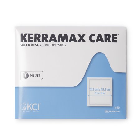 3M Systagenix/KCI Super Absorbent Dressing KerraMax Care® 5 X 6 Inch Rectangle - Case of 650 - PRD500-100-CS