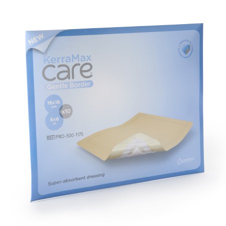 3M Systagenix/KCI Super Absorbent Dressing KerraMax Care® Gentle Border 6 X 6 Inch Square - CT/10 - PRD500-1175-CT