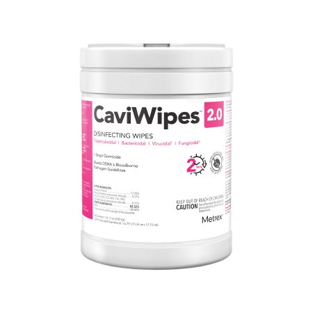 Metrex Research CaviWipes™ 2.0 Surface Disinfectant Premoistened Manual Pull Wipe 160 Count Canister Alcohol Scent NonSterile - Case of 12 - 14-1100-CS