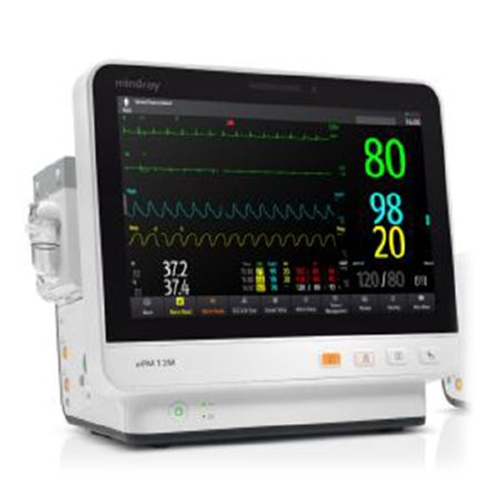 Mindray USA Patient Monitor Mindray ePM 12MA Vital Signs Monitoring Type ECG, NIBP, Respiration, SpO2, Temperature AC Power / Battery Operated - Each - 121-001881-00-EA