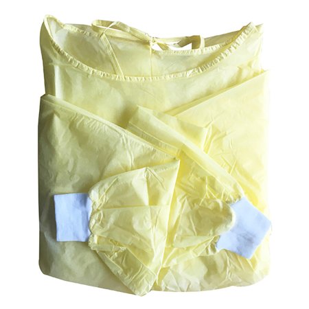 Welmed Protective Procedure Gown Large Yellow NonSterile Not Rated Disposable - Bag of 10 - 9100-261L-BG