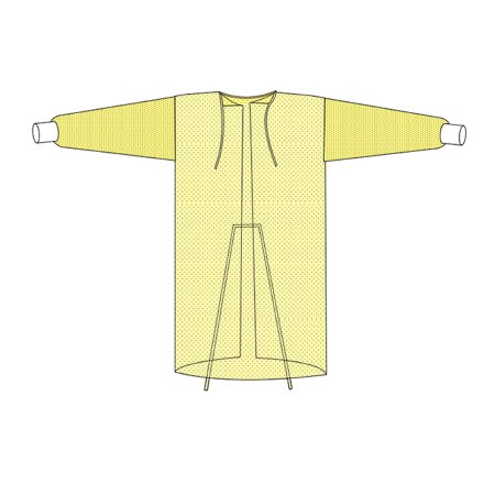 Welmed Protective Procedure Gown X-Large Yellow NonSterile Not Rated Disposable - Box of 10 - 9100-261XL-BX