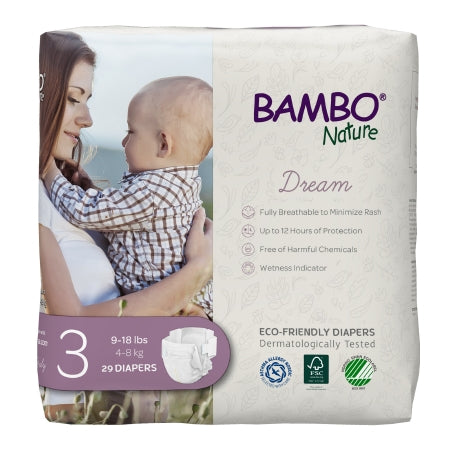 Abena North America Unisex Baby Diaper Bambo® Nature Size 3 Disposable Heavy Absorbency - Bag of 29 - 1000016925-BG