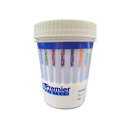 Premier Biotech Drugs of Abuse Test Kit Premier Bio-Cup 12-Drug Panel AMP500, BAR300, BUP10, BZO300, COC150, MDMA500, mAMP/MET500, MTD300, OPI300, OXY100, PCP25, THC50 Urine Sample 5 Tests CLIA Waived - Box of 5 - PCA-12CW-LC-5-BX