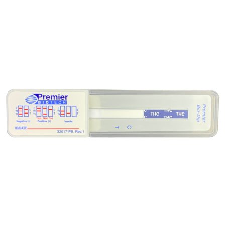 Premier Biotech Drugs of Abuse Test Kit Premier Bio-Dip Single Drug Cannabinoids (THC) Urine Sample 10 Tests CLIA Waived - Box of 10 - PDA-THC-10-BX