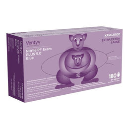 Ventyv Exam Glove Ventyv™ Plus 5.0 KANGAROO 2X-Large NonSterile Nitrile Standard Cuff Length Textured Fingertips Blue Chemo Tested - Case of 1800 - 10338103-CS