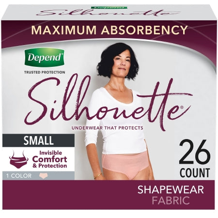 Kimberly Clark Female Adult Absorbent Underwear Depend® Silhouette® Pull On with Tear Away Seams Small Disposable Heavy Absorbency - Case of 52 - 51449-CS