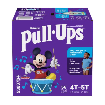 Kimberly Clark Female Toddler Training Pants Pull-Ups® Learning Designs® for Girls Pull On with Tear Away Seams Size 4T to 5T Disposable Heavy Absorbency - Case of 56 - 53637-CS