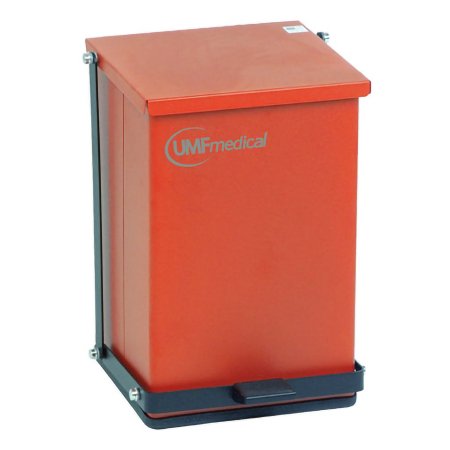 UMF Medical Medical Waste Receptacle 6 gal. Round Red Steel Step On - Each - 1473R-EA