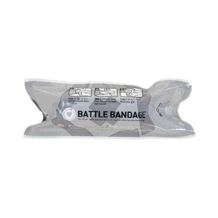 Safeguard US Operating LLC Trauma Pressure Dressing with Wrap MARCH™ Battle Bandage® 4 Inch X 6 Foot / 8 X 8 Inch Pad Self-Adherent Closure White Sterile Standard Compression - Each - 32-700.00.000-EA