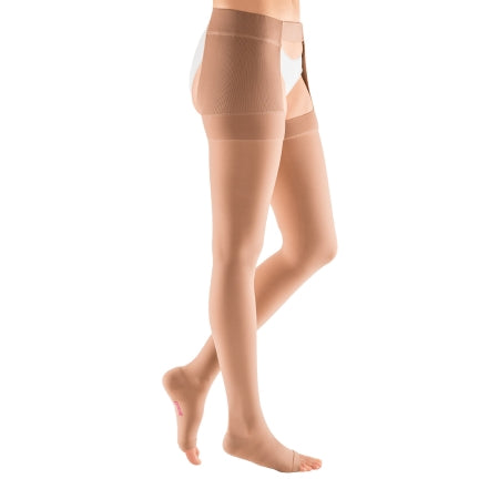 Mediusa Compression Stocking Mediven Thigh High with Waist Attachment / Right Size 3 Beige Open Toe - Pair - 11703-PR