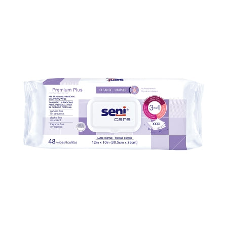 TZMO USA Inc Rinse-Free Personal Wipe Seni® Care Soft Pack Unscented 48 Count - Pack of 48 - S-WP48-C11-PK