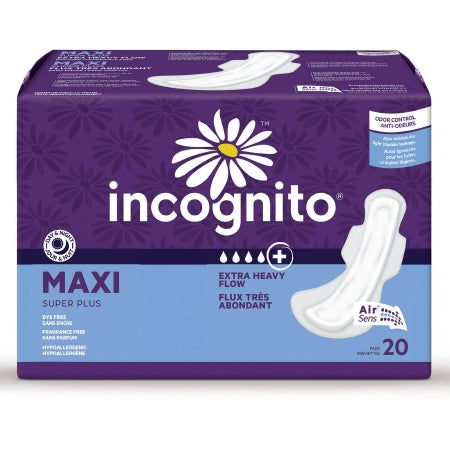 First Quality Feminine Pad Incognito® Maxi with Wings / Super Plus Super Absorbency - Case of 120 - 10006604-CS