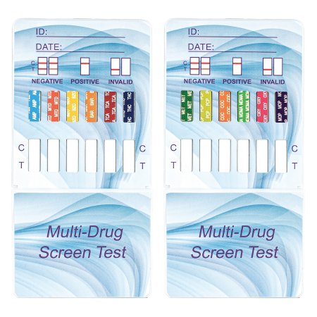 McKesson Drugs of Abuse Test Kit McKesson Consult™ 12-Drug Panel with Adulterants AMP, BAR, BZO, COC, mAMP/MET, MDMA, MOP, MTD, OXY, PCP, TCA, THC Urine Sample 25 Tests CLIA Waived - Case of 500 - 16-DTDC12P-CS