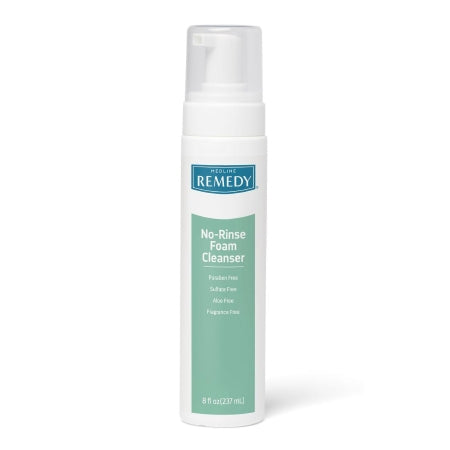 Medline Rinse-Free Cleanser Remedy® Foaming 8 oz. Pump Bottle Unscented - Case of 12 - MSC09108-CS