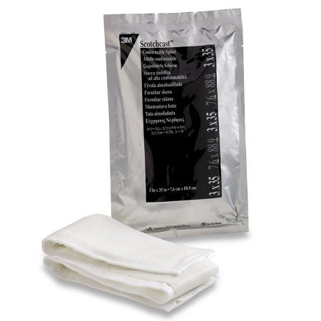 3M Padded Precut Splint 3M™ Scotchcast™ Quick Step Double Sided Felt 3 X 35 Inch Felt / Fiberglass White - Case of 10 - 75335-CS
