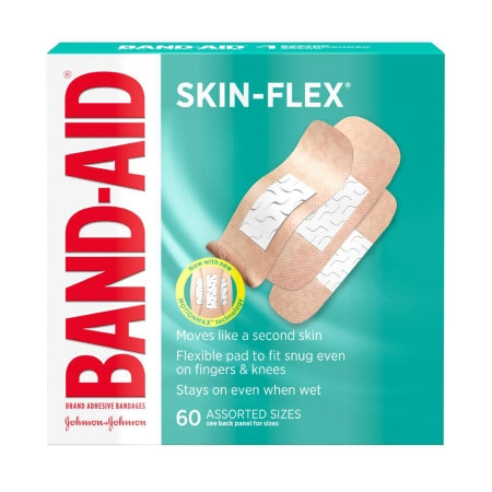 J & J Sales Adhesive Strip Band-Aid®Skin-Flex® 1-1/8 X 2-3/8 Inch / 7/8 X 2-3/4 Inch / 5/8 X 2-3/4 Inch Plastic Rectangle Tan Sterile - Box of 60 - 38137118351-BX