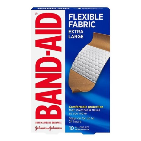 J & J Sales Adhesive Strip Band-Aid® Flexible Fabric 10-3/4 X 4 Inch Fabric Rectangle Tan Sterile - Box of 10 - 38137005685-BX