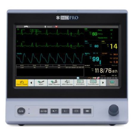 EdanUSA & MDPro Patient Monitor with CO2 MDPro 5500 Gas and Monitor Vitals Type 3/5 Lead ECG, NIBP, Pulse Rate, SpO2, Temperature AC Power / Battery Operated - Each - MDPRO5500-G2-EA