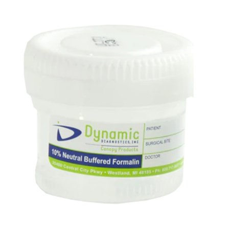 Dynamic Diagnostics Prefilled Formalin Container 20 mL Fill in 40 mL (1.35 oz.) Screw Cap Patient Information NonSterile - Box of 24 - 10151-BX
