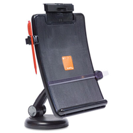 Kelly Computer Supply Copyholder with Curved Tray and Weighted Base, 75 Sheet Capacity, Plastic, Black - Each - KCS-10192-EA