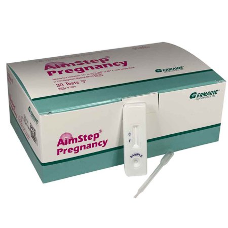 Germaine Laboratories Inc Reproductive Health Test Kit AimStep® Fertility Test hCG Pregnancy Test Urine Sample 30 Tests CLIA Waived - KT/30 - 97030-KT