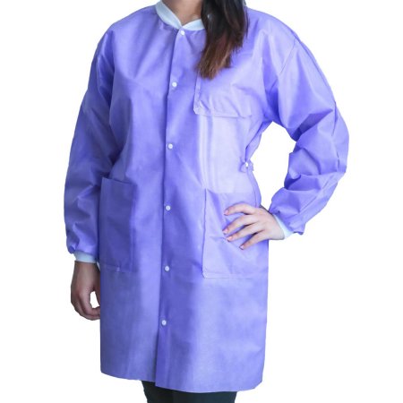Dukal Lab Coat FitMe™ Purple X-Large Knee Length Disposable - Case of 50 - UGC-6604-XL-CS